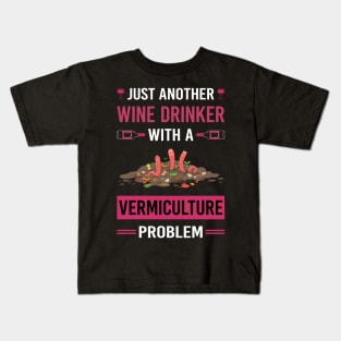 Wine Drinker Vermiculture Worm Farming Farmer Vermicompost Vermicomposting Kids T-Shirt